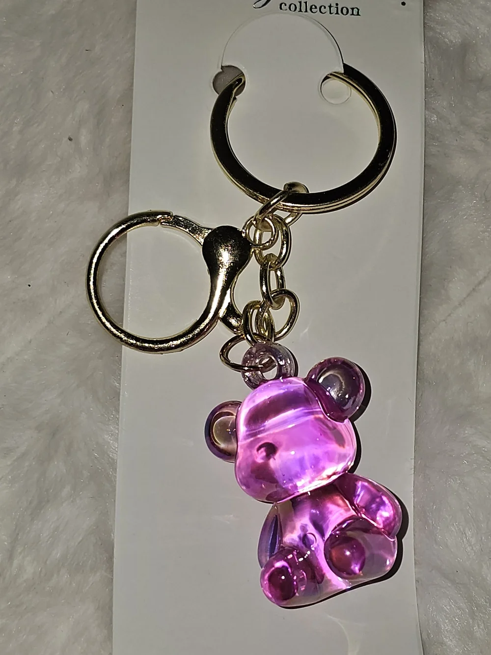 Translucent Pink Or Lavendar Gummy Bear Keychain/bag Charm (Buyers Choice)
